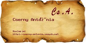 Cserny Antónia névjegykártya