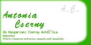 antonia cserny business card